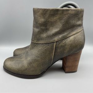 Cole Haan Cassidy Ankle Booties Women's Size‎ 6 B Metallic Bronze Leather D40549